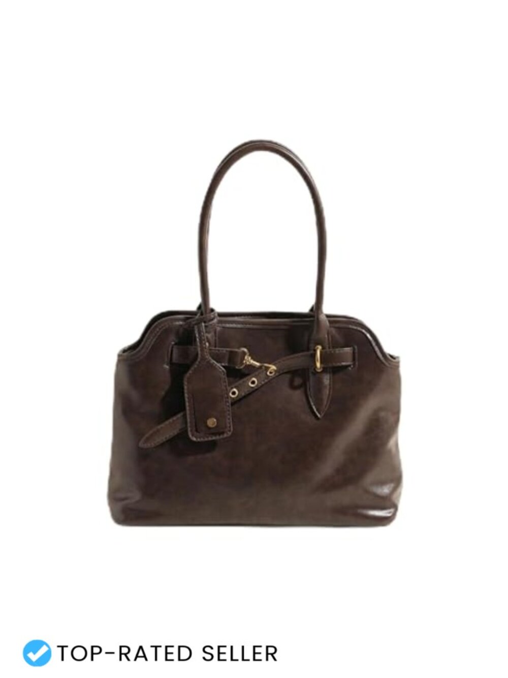 Vintage Style Vegan Leather Crossbody Bag Multi-Compartment Tote with